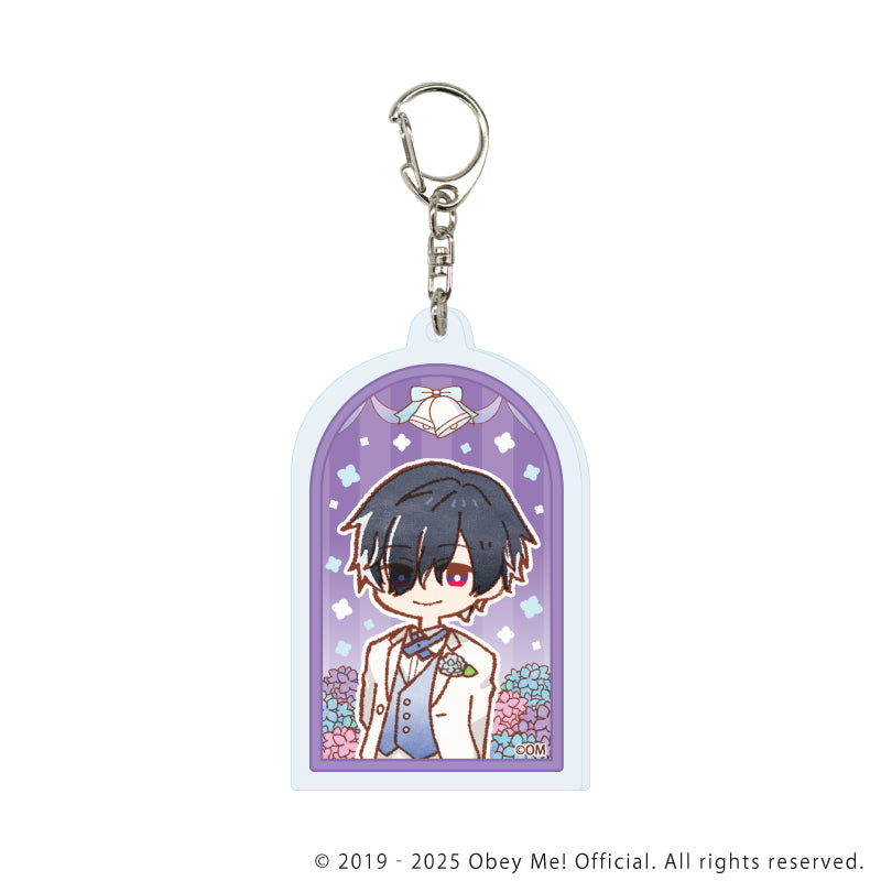 (1BOX=7)(Goods - Keychain) Obey Me! Nightbringer Keychain 14 Hydrangea Ver. (Retro Art)
