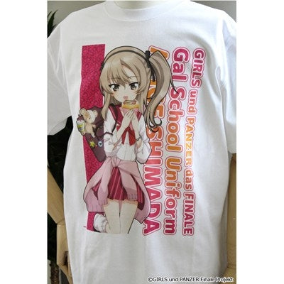 (Goods - Shirt) Girls und Panzer das Finale feat. Exclusive Art Graphic T-shirt (Alice Shimada) Gyaru School Uniform ver.
