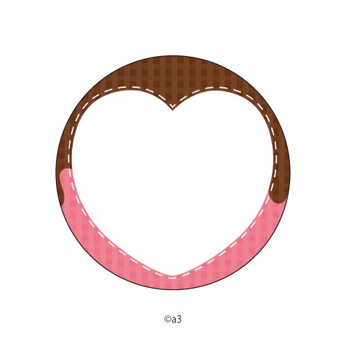 (Goods - Button Badge Cover) 65mm Badge Deco-Cover 79 - Heart (Choc)