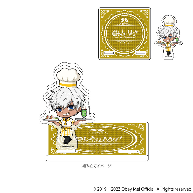 (Goods - Coaster) Acrylic Coaster Stand Obey Me! 04 / Mammon Cafe ver. (Chibi Art)