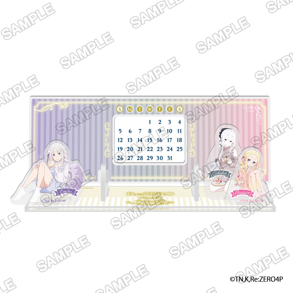 (Goods - Calendar) "Re:ZERO -Starting Life in Another World-" Acrylic Perpetual Calendar Emilia's Birthday Celebration 2025 ver.