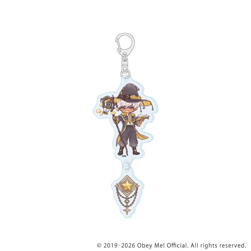 (Goods - Keychain) Obey Me! Nightbringer Connectable Acrylic Keychain 02 / Wizard Ver. Mammon (Retro Art)