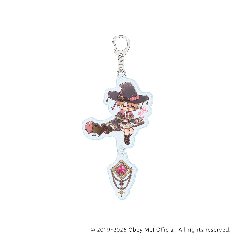 (Goods - Keychain) Obey Me! Nightbringer Connectable Acrylic Keychain 05 / Wizard Ver. Asmodeus (Retro Art)