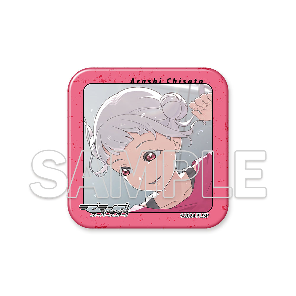 (Goods - Acrylic Stand) Love Live! Superstar!! Square Acrylic Plate & Tin Badge Set ~Behind the ”Aspire”~ - Chisato Arashi