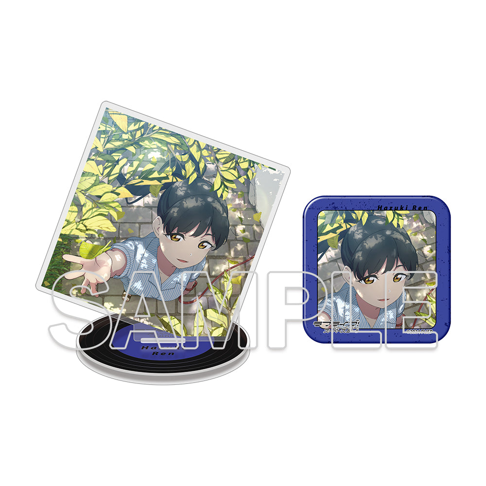 (Goods - Acrylic Stand) Love Live! Superstar!! Square Acrylic Plate & Tin Badge Set ~Behind the ”Aspire”~ - Ren Hazuki