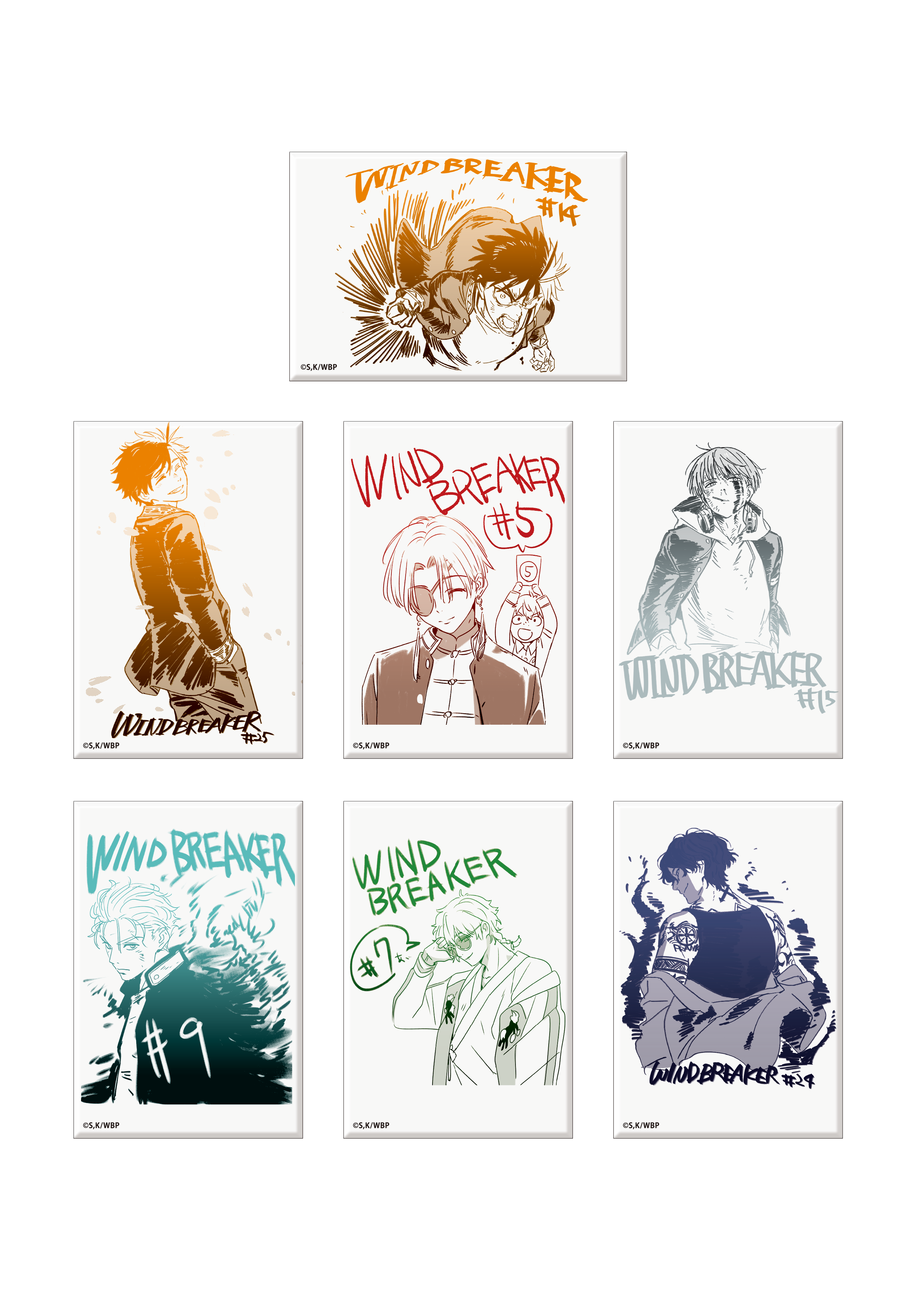 (Goods - Magnet) WIND BREAKER Dubbing Script Art Square Magnet (Haruka Sakura A)