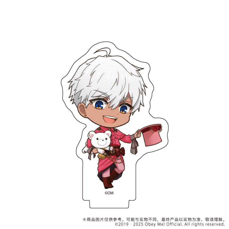 (1BOX=7)(Goods - Stand Pop) Obey Me! Acrylic Acrylic Petit Stand 08 - Valentine Ver. (Chibi Art)