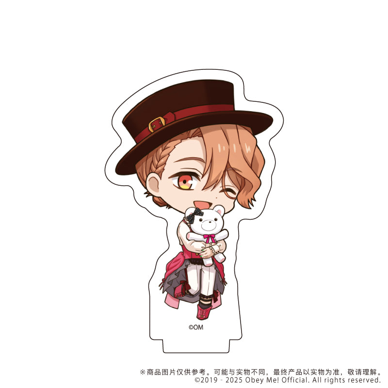 (1BOX=7)(Goods - Stand Pop) Obey Me! Acrylic Acrylic Petit Stand 08 - Valentine Ver. (Chibi Art)
