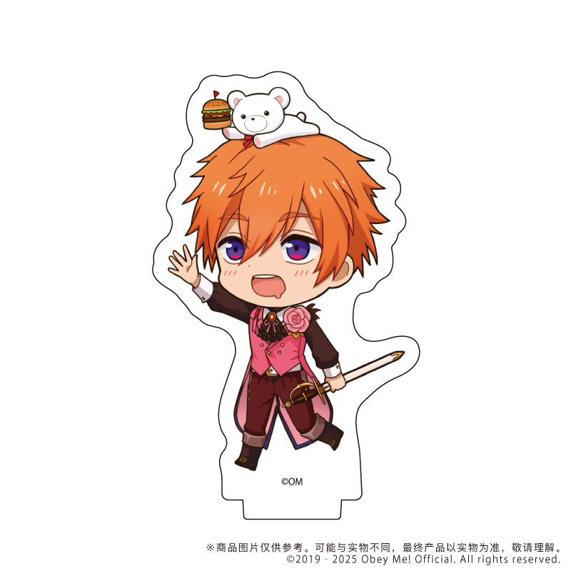 (1BOX=7)(Goods - Stand Pop) Obey Me! Acrylic Acrylic Petit Stand 08 - Valentine Ver. (Chibi Art)