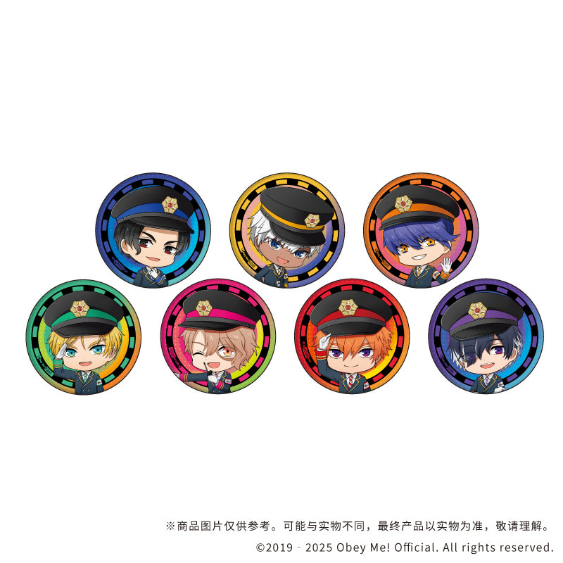 (1BOX=7)(Goods - Badge) Button Badge Obey Me! 05 / Train Station Staff ver. (7 Types Total) (Chibi Art)
