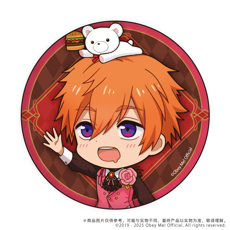 (1BOX=7)(Goods - Badge) Button Badge Obey Me! 10 - Valentine Ver. (Chibi Art)