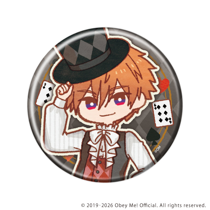 (1BOX=7)(Goods - Badge) Obey Me! Nightbringer Button Badge 49 Playing Cards Ver. (Retro Art)