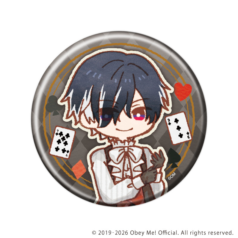(1BOX=7)(Goods - Badge) Obey Me! Nightbringer Button Badge 49 Playing Cards Ver. (Retro Art)