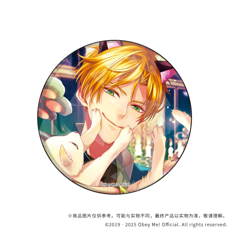 (1BOX=7)(Goods - Badge) Holographic Button Badge (65mm) Obey Me! 05 (Official Art)