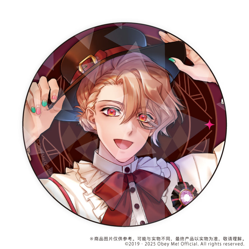 (1BOX=7)(Goods - Badge) Obey Me! Holographic Button Badge (65mm) 11 - Valentine Ver. (feat. Exclusive Art)