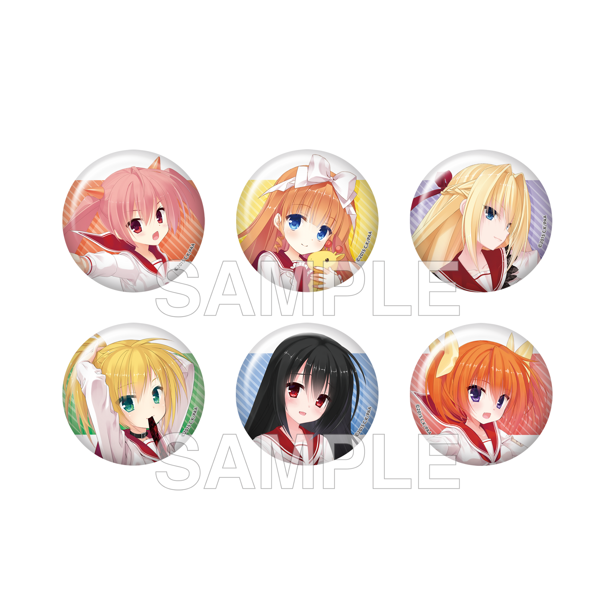 (1BOX=6)(Goods - Badge) Aria the Scarlet Ammo Double A Trading Pin Badge - Anime Adaptation 15th Anniversary Ver. B PACK