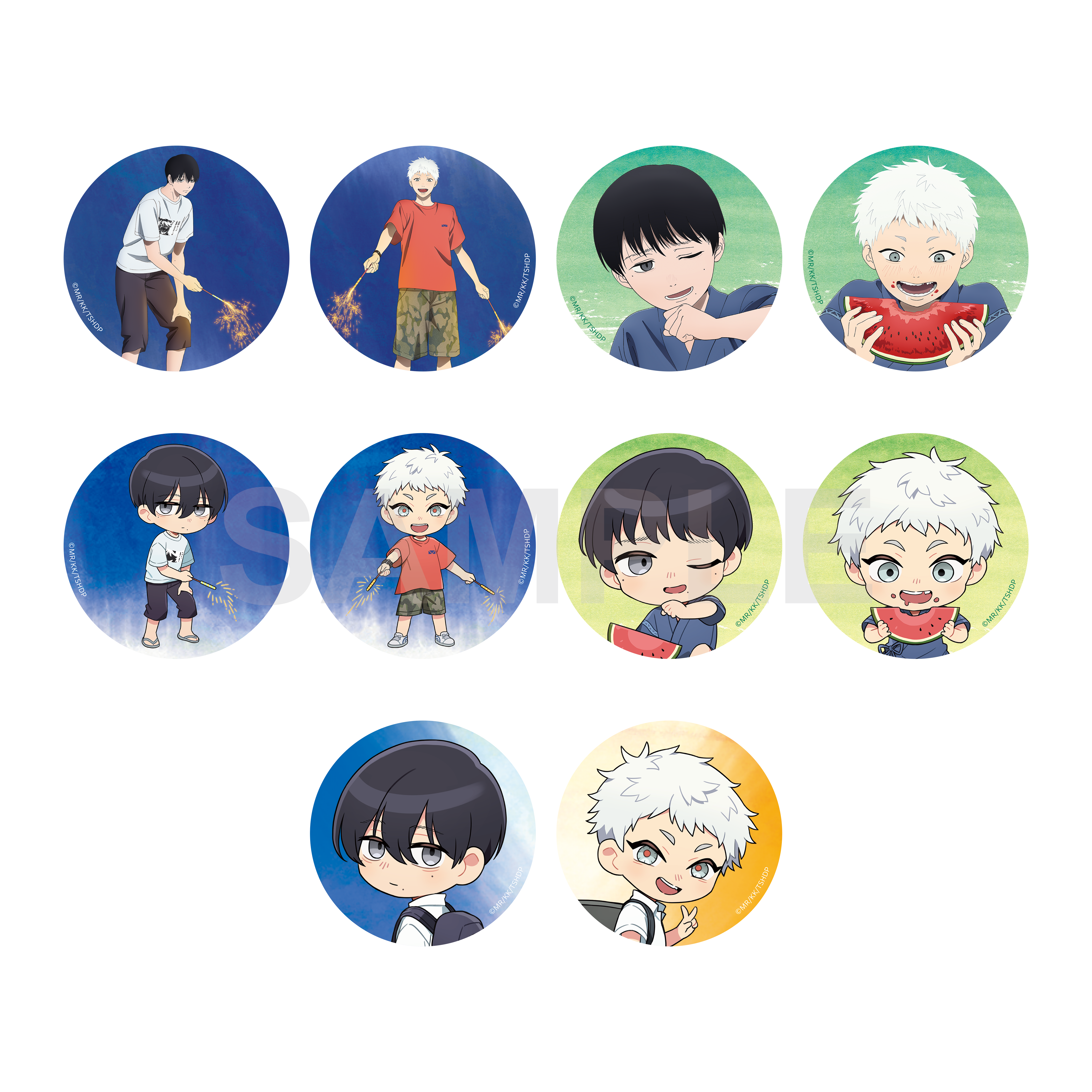 (1BOX=10)(Goods - Badge) TV Anime The Summer Hikaru Died Tradable Tin Badges Summer Day Series PACK