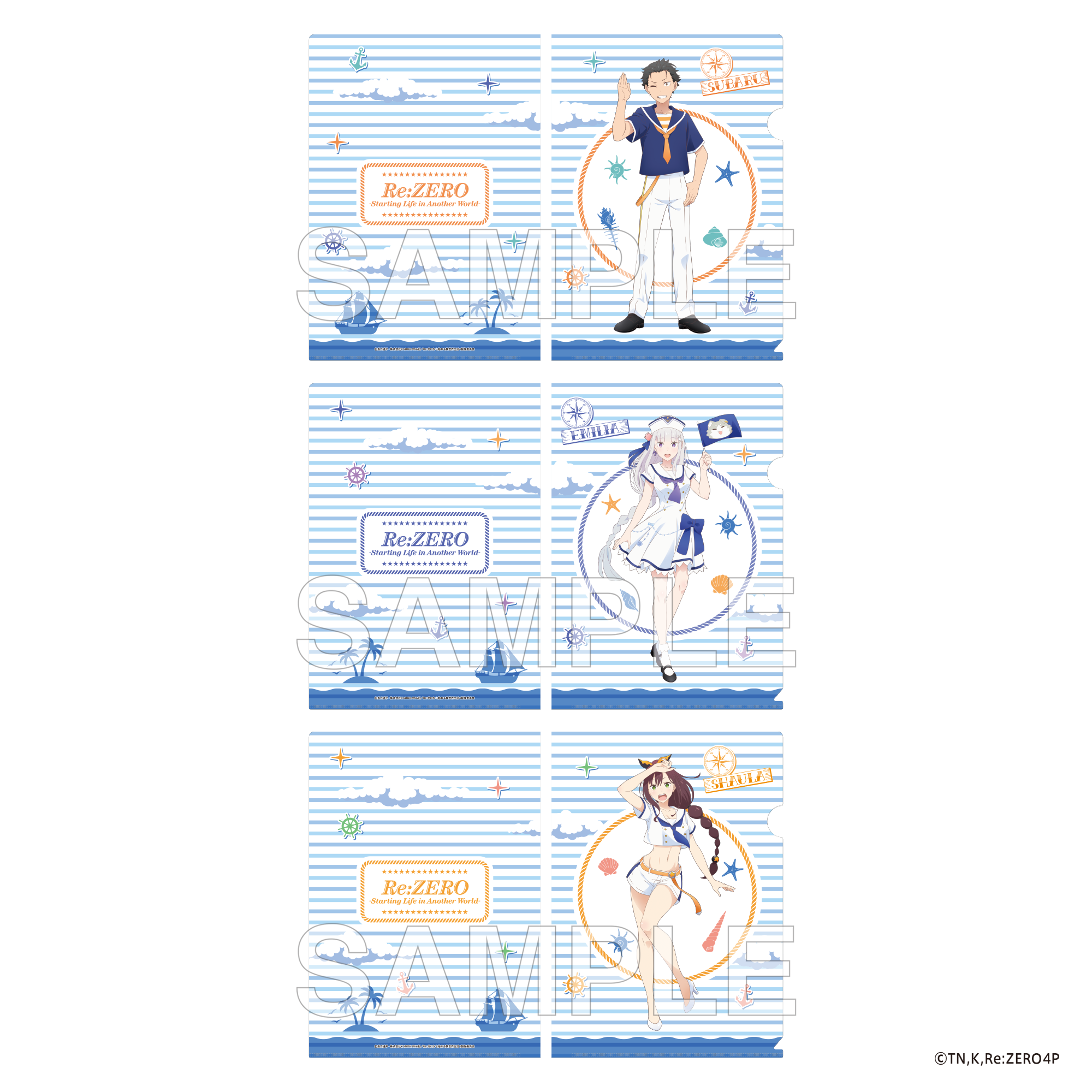 (Goods - Clear File) Re:ZERO -Starting Life in Another World- Clear File Set Sailor Ver.