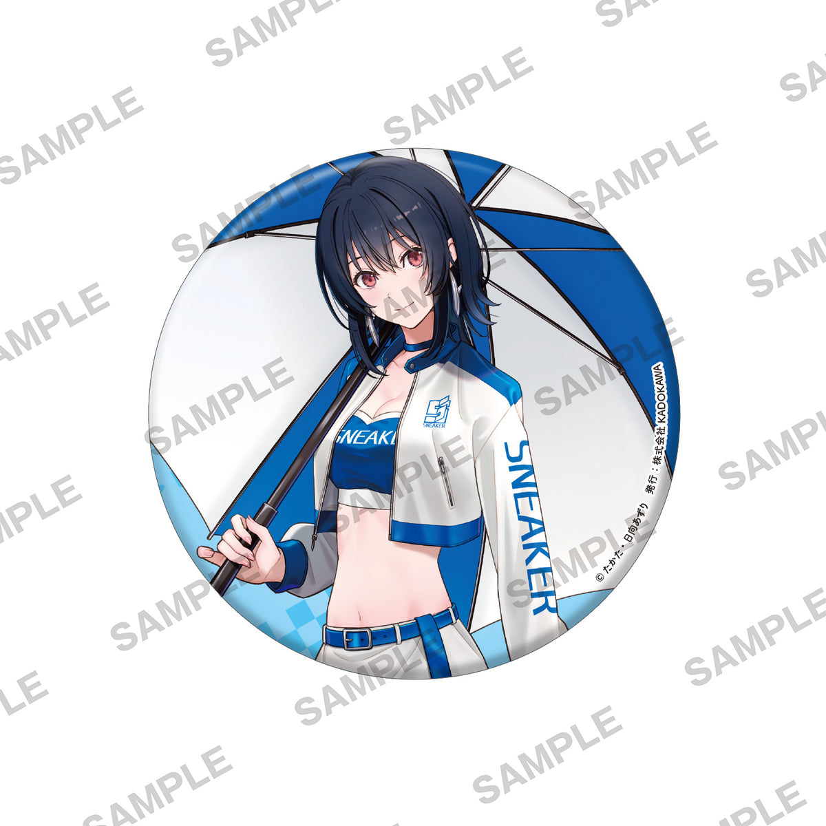 (Goods - Badge) I Became Friends with the Second Cutest Girl in My Class Big Holographic Tin Badge - Umi Asanagi - Race Queen Ver.