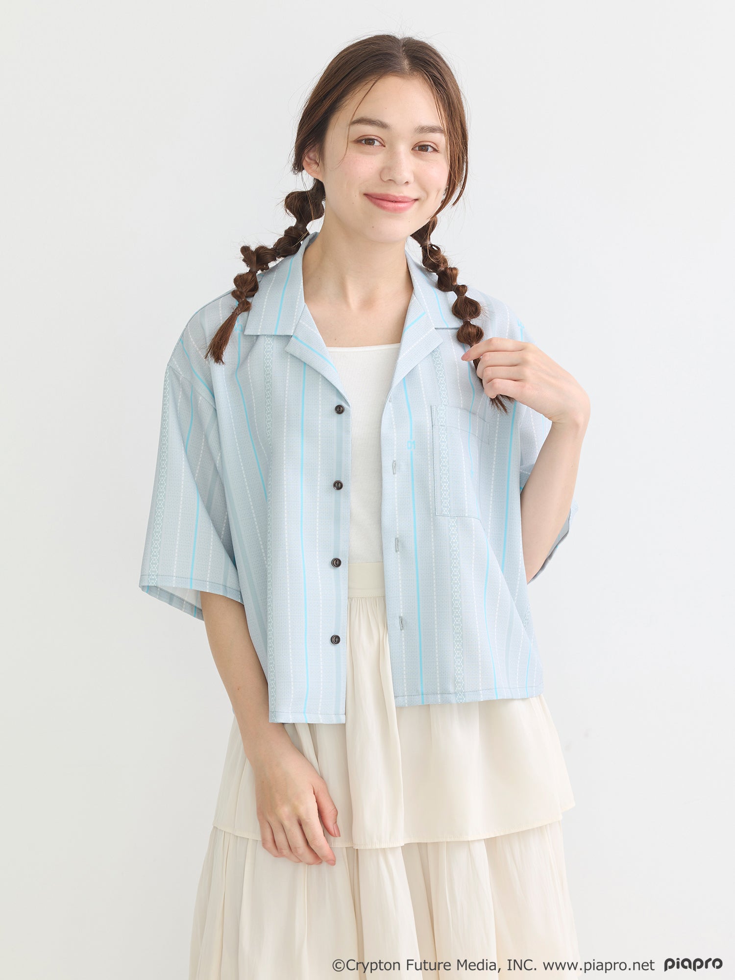 (Goods - Shirt) Hatsune Miku Open Collar Shirt [earth music&ecology Japan Label]