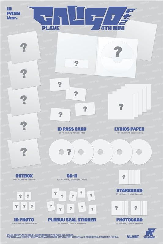 [a][Blind](Music) PLAVE/PLAVE 4th Mini Album 'Caligo Pt.2' ID PASS Ver. {animate Bonus: Random Member Photo Card}
