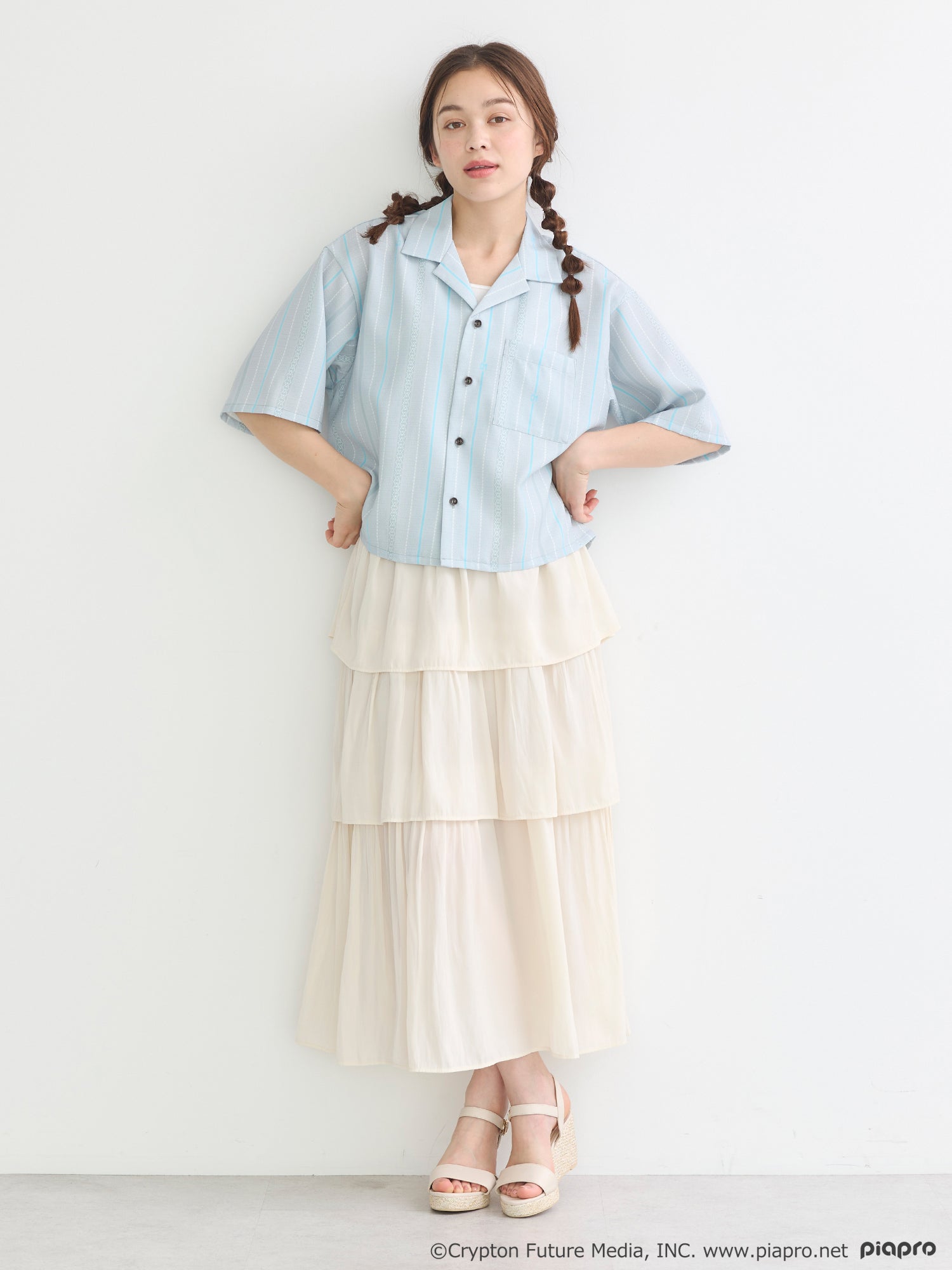 (Goods - Shirt) Hatsune Miku Open Collar Shirt [earth music&ecology Japan Label]