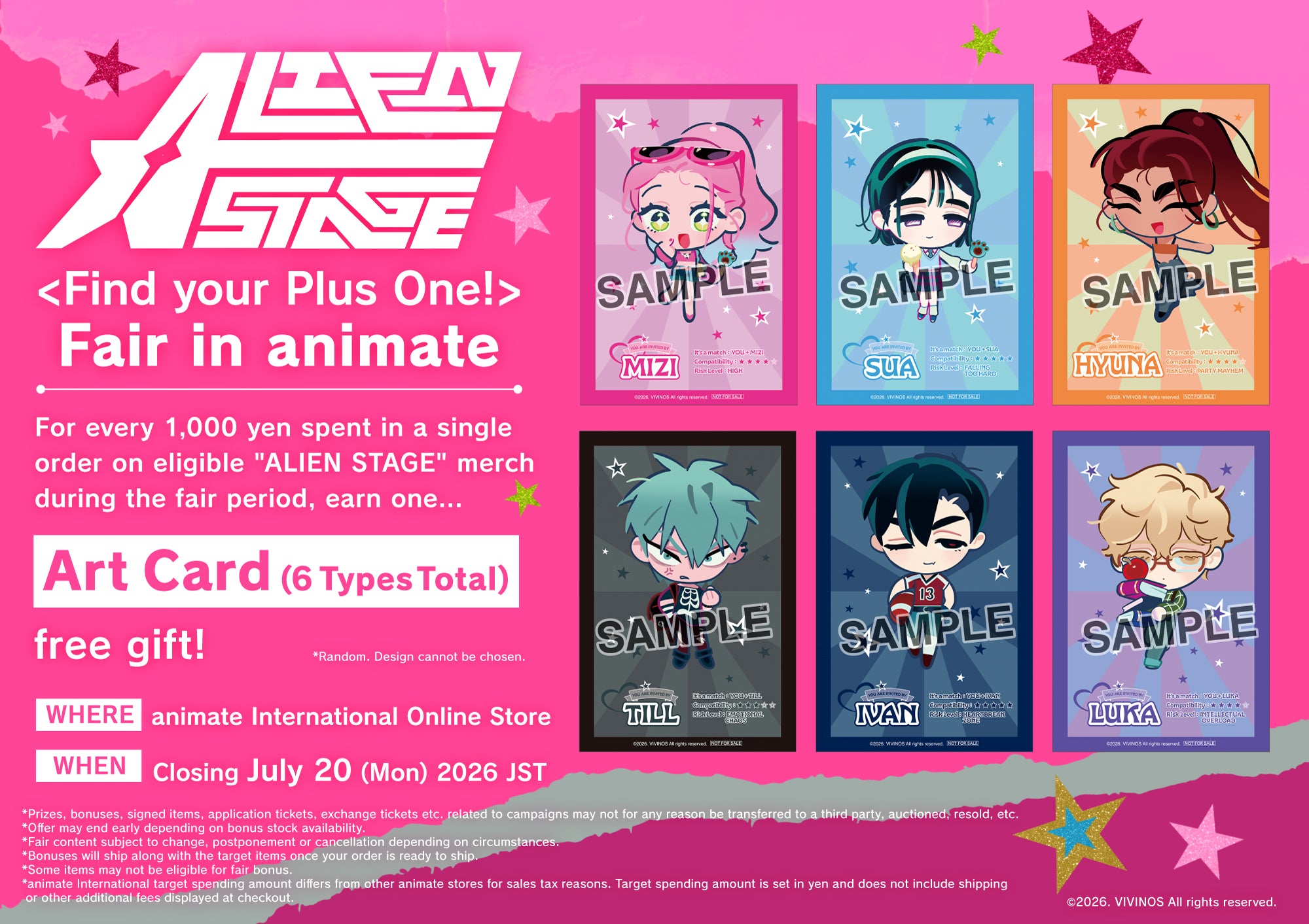 animate Fair Bonus: ALIEN STAGE <Find your Plus One!> Fair Art Card (1 Random, 6 Types Total)