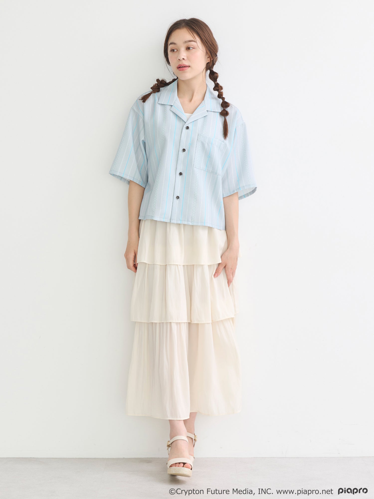 (Goods - Shirt) Hatsune Miku Open Collar Shirt [earth music&ecology Japan Label]