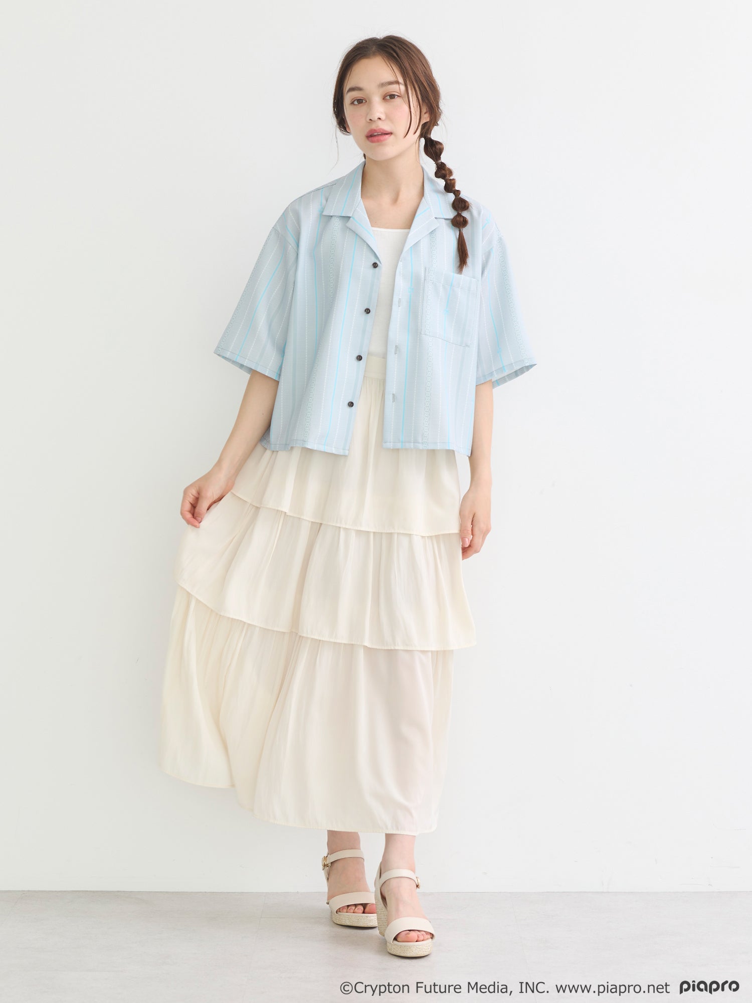 (Goods - Shirt) Hatsune Miku Open Collar Shirt [earth music&ecology Japan Label]