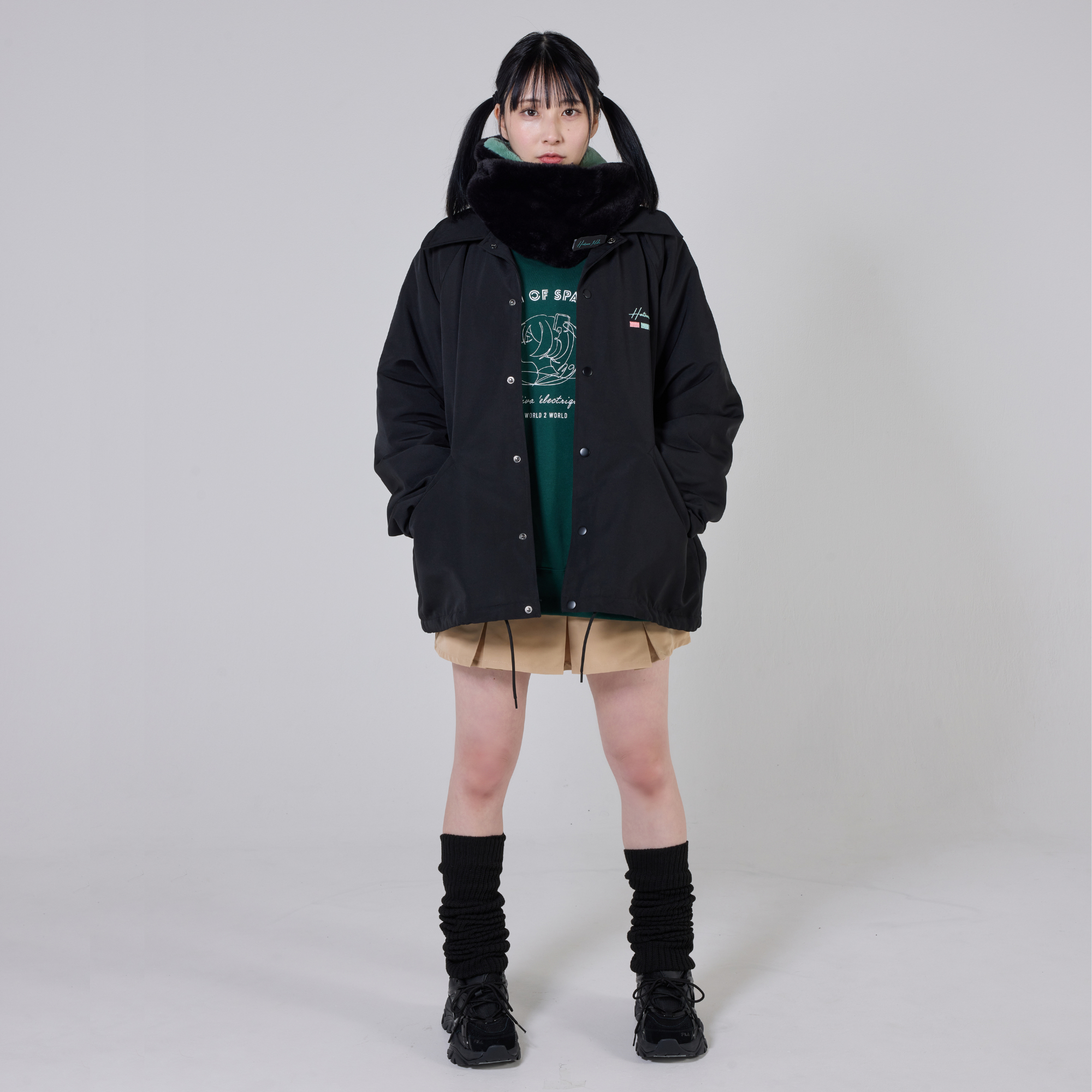 (Goods - Outerwear) Hatsune Miku Faux Fur Lined Coach Jacket