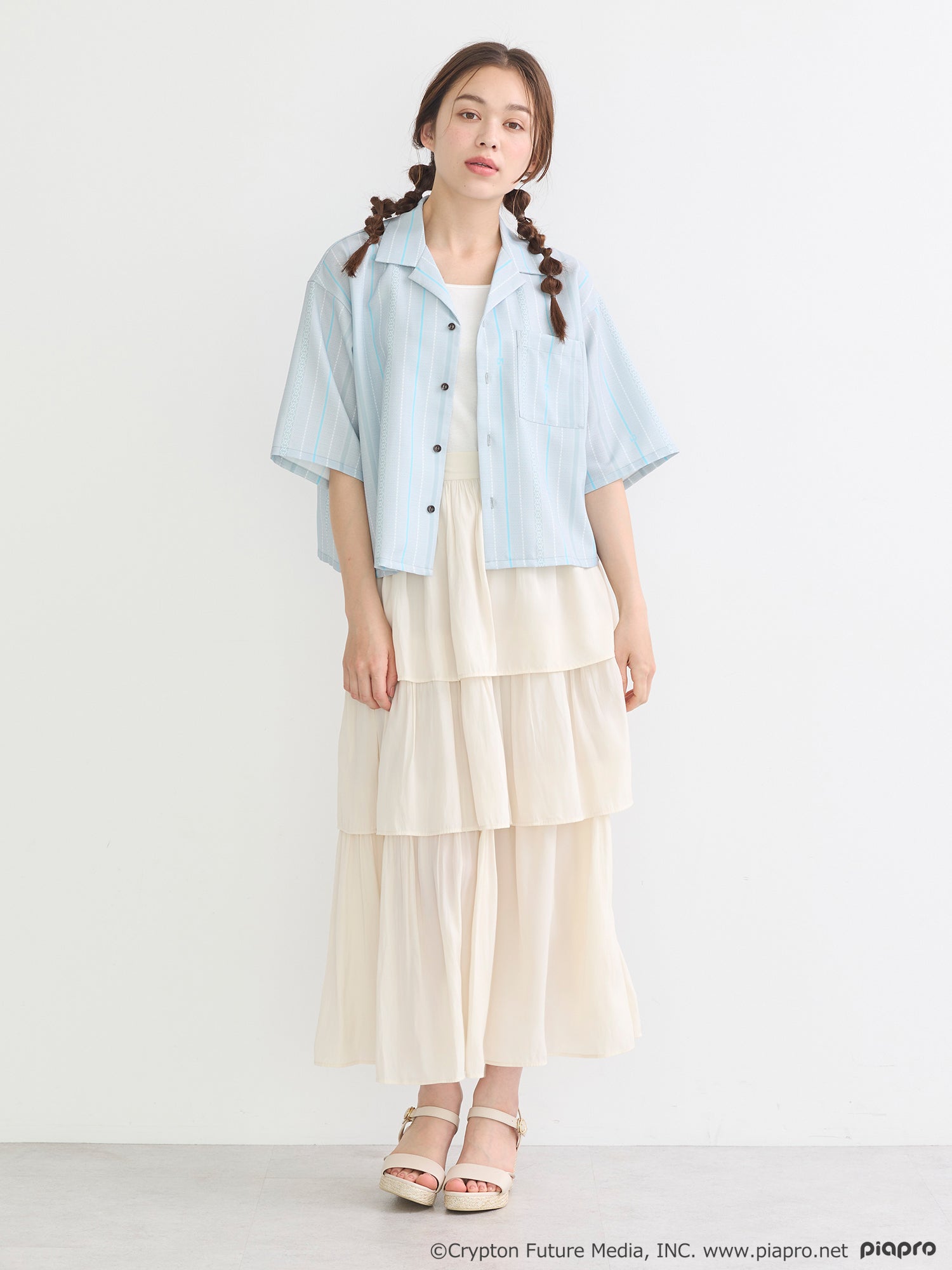 (Goods - Shirt) Hatsune Miku Open Collar Shirt [earth music&ecology Japan Label]