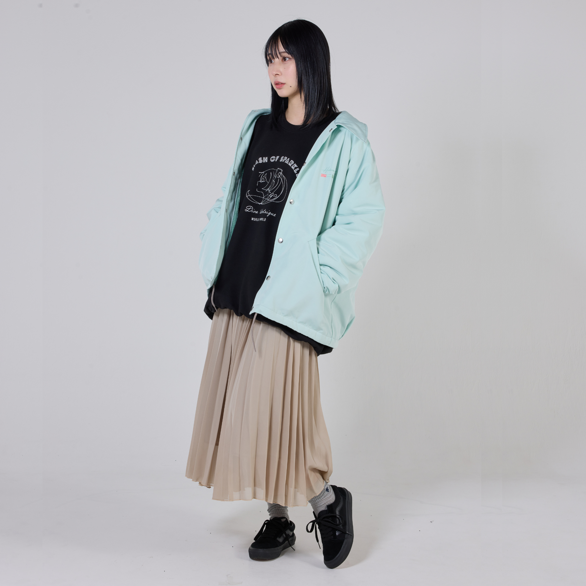 (Goods - Outerwear) Hatsune Miku Faux Fur Lined Coach Jacket