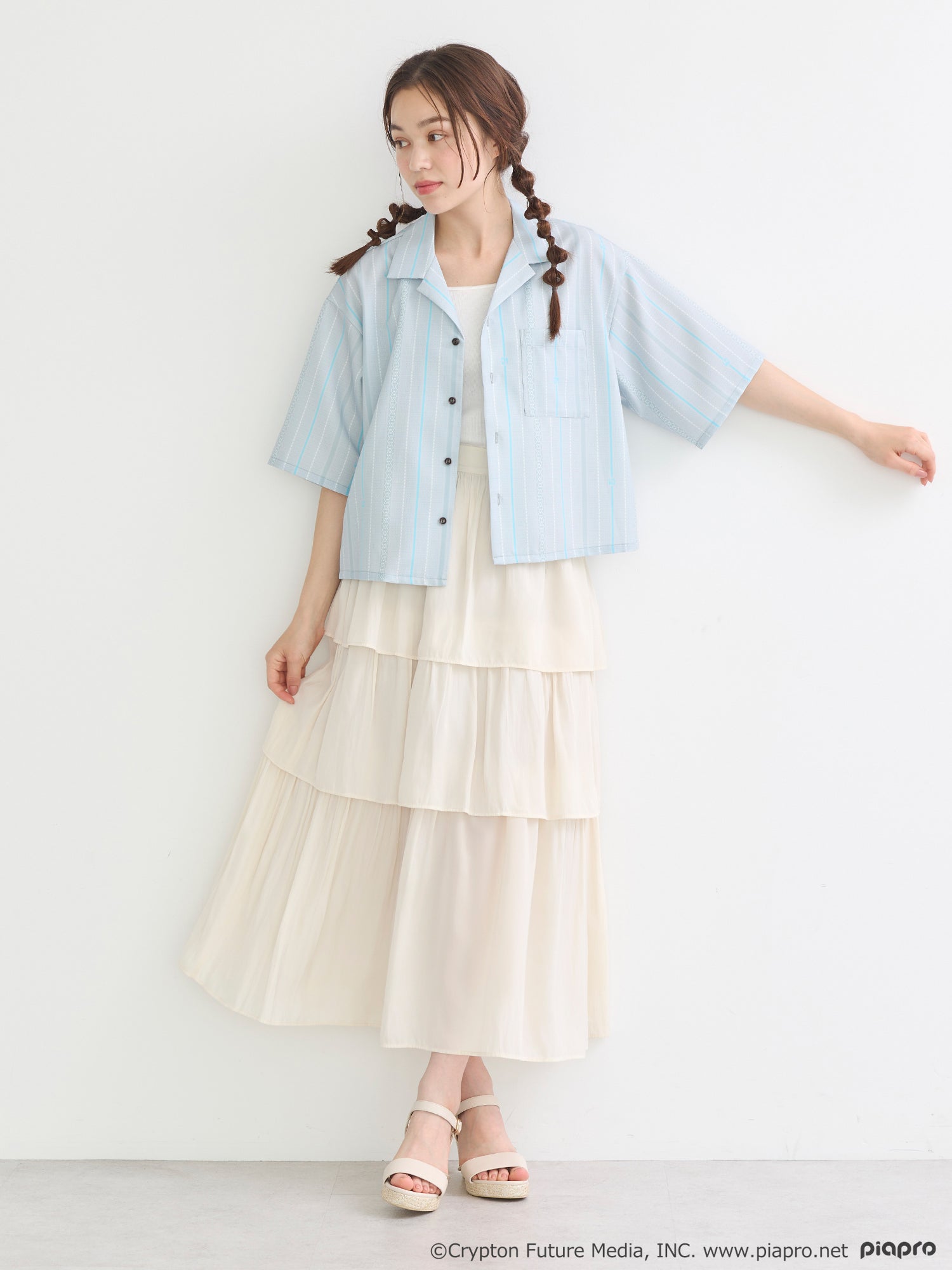 (Goods - Shirt) Hatsune Miku Open Collar Shirt [earth music&ecology Japan Label]