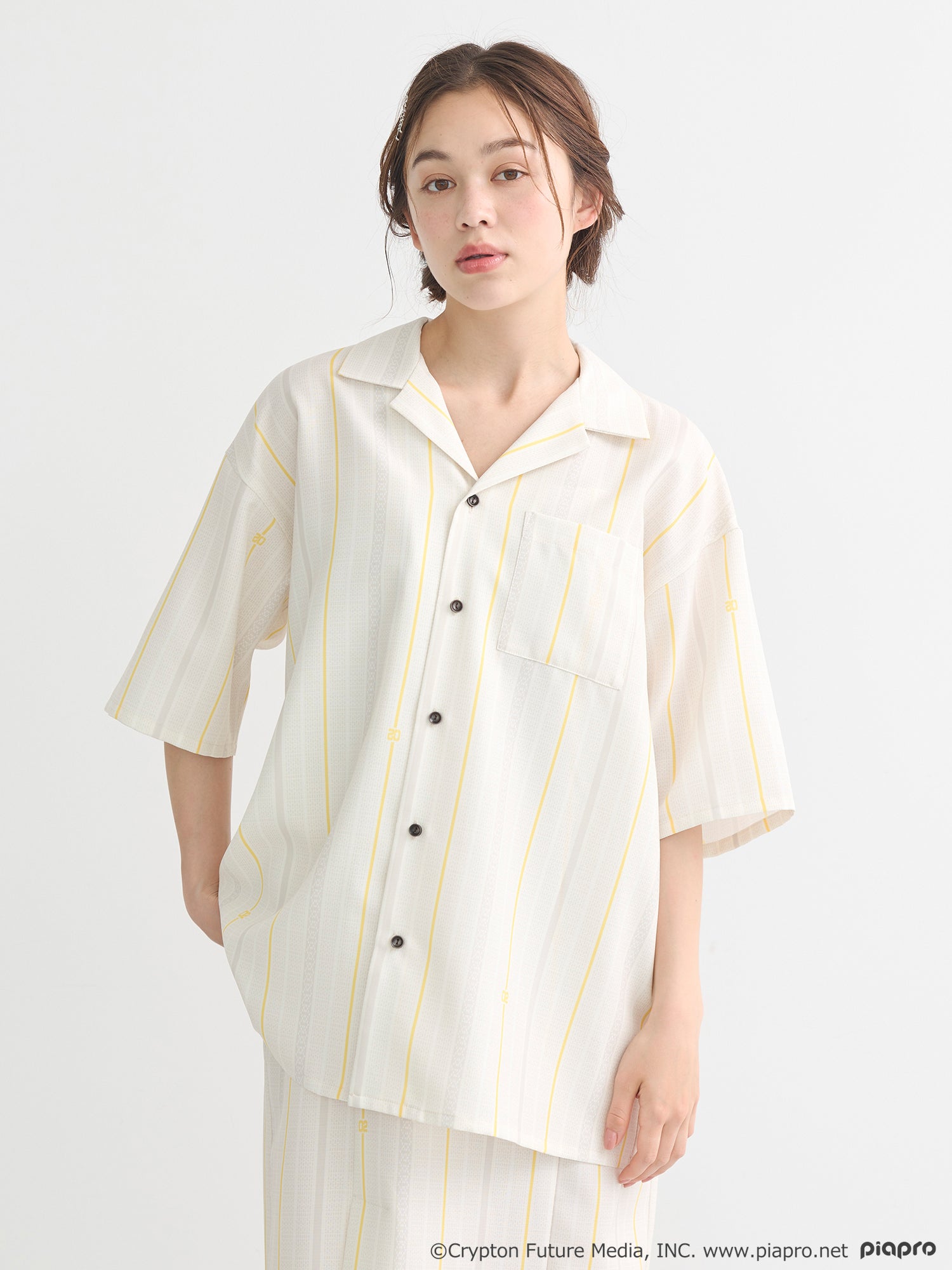 (Goods - Shirt) Kagamine Rin / Len Open Collar Big Shirt [earth music&ecology Japan Label]