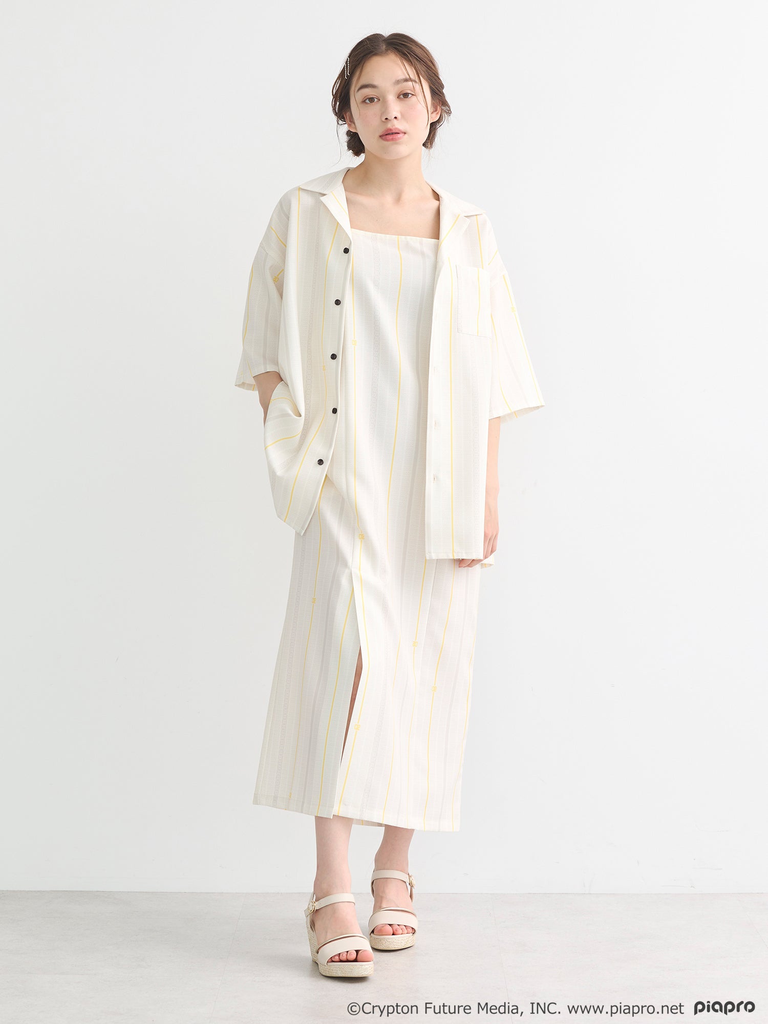 (Goods - Shirt) Kagamine Rin / Len Open Collar Big Shirt [earth music&ecology Japan Label]