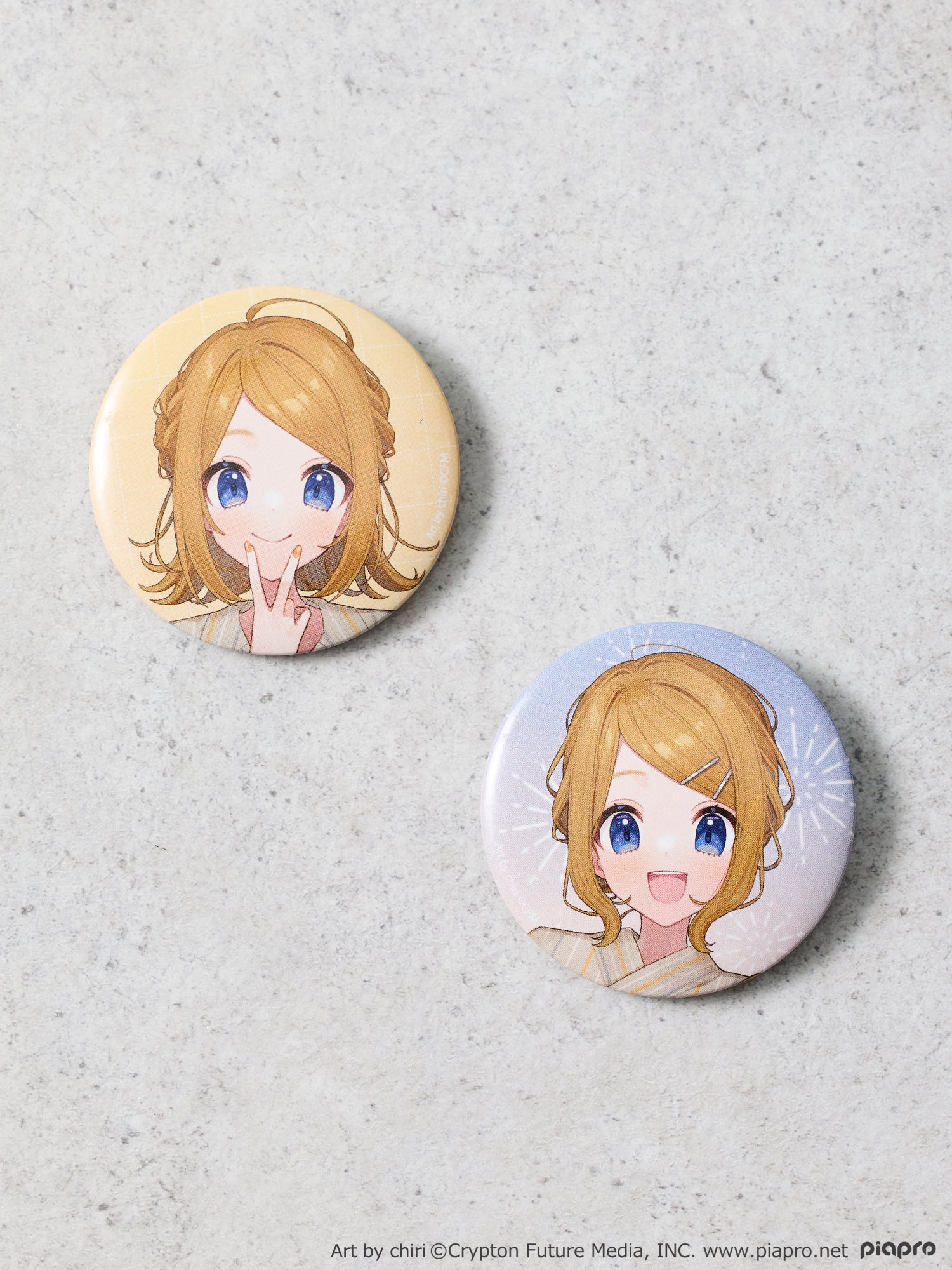 (Goods - Badge) Kagamine Rin Button Badge Set Art by chiri [earth music&ecology Japan Label]