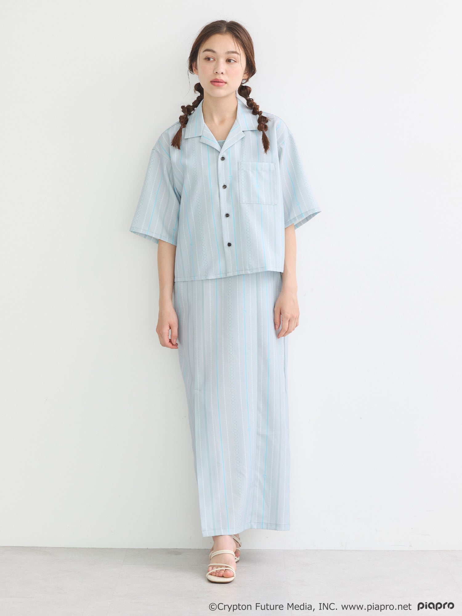 (Goods - Shirt) Hatsune Miku Open Collar Shirt [earth music&ecology Japan Label]