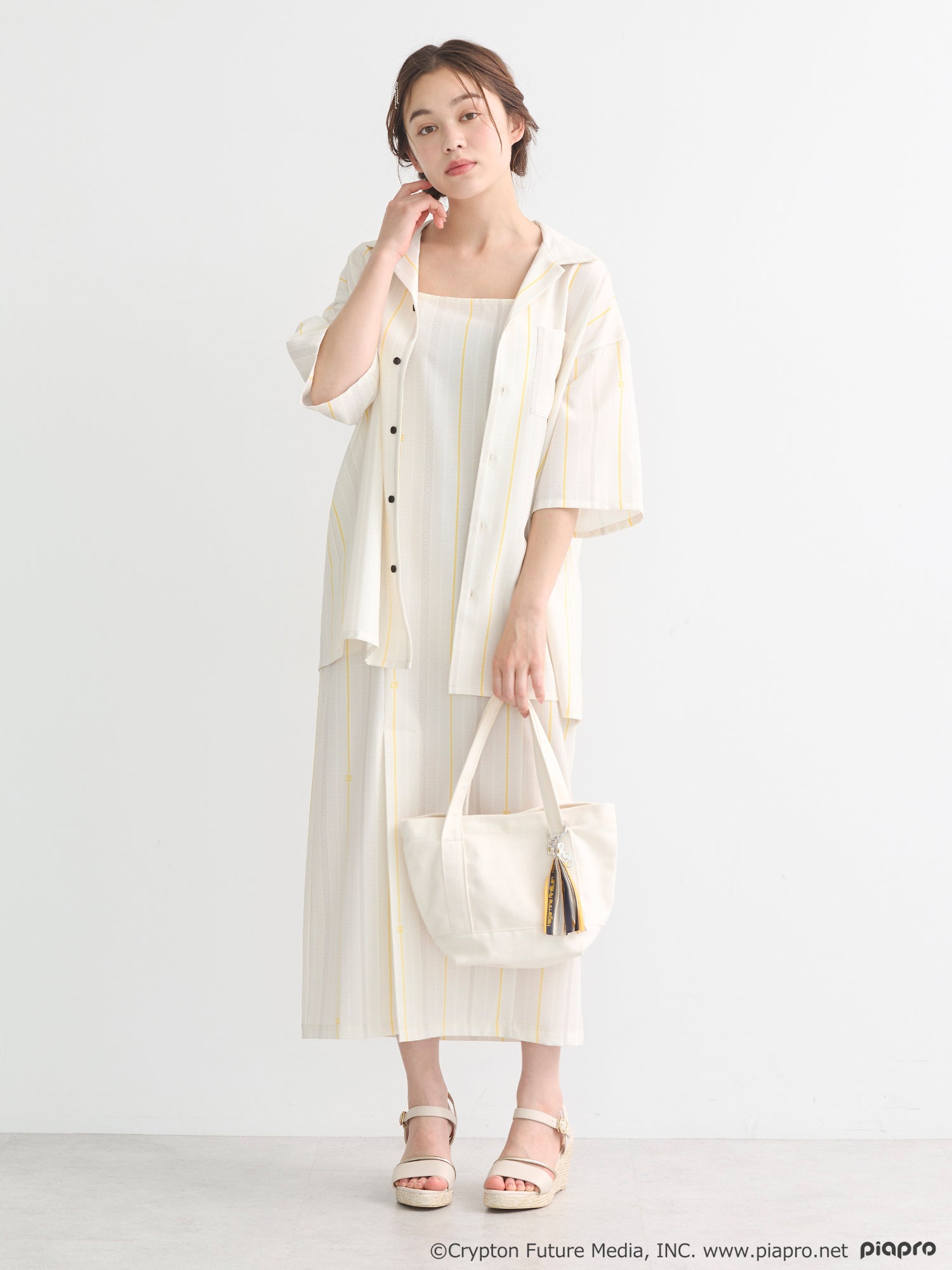 (Goods - Shirt) Kagamine Rin / Len Open Collar Big Shirt [earth music&ecology Japan Label]