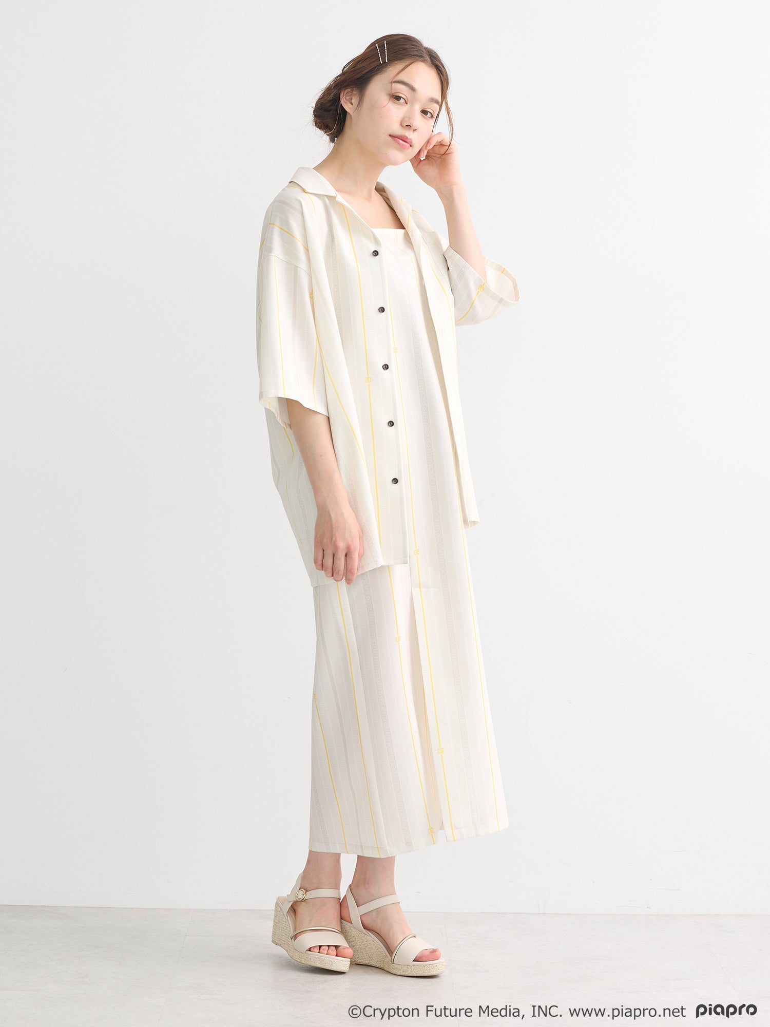 (Goods - Shirt) Kagamine Rin / Len Open Collar Big Shirt [earth music&ecology Japan Label]