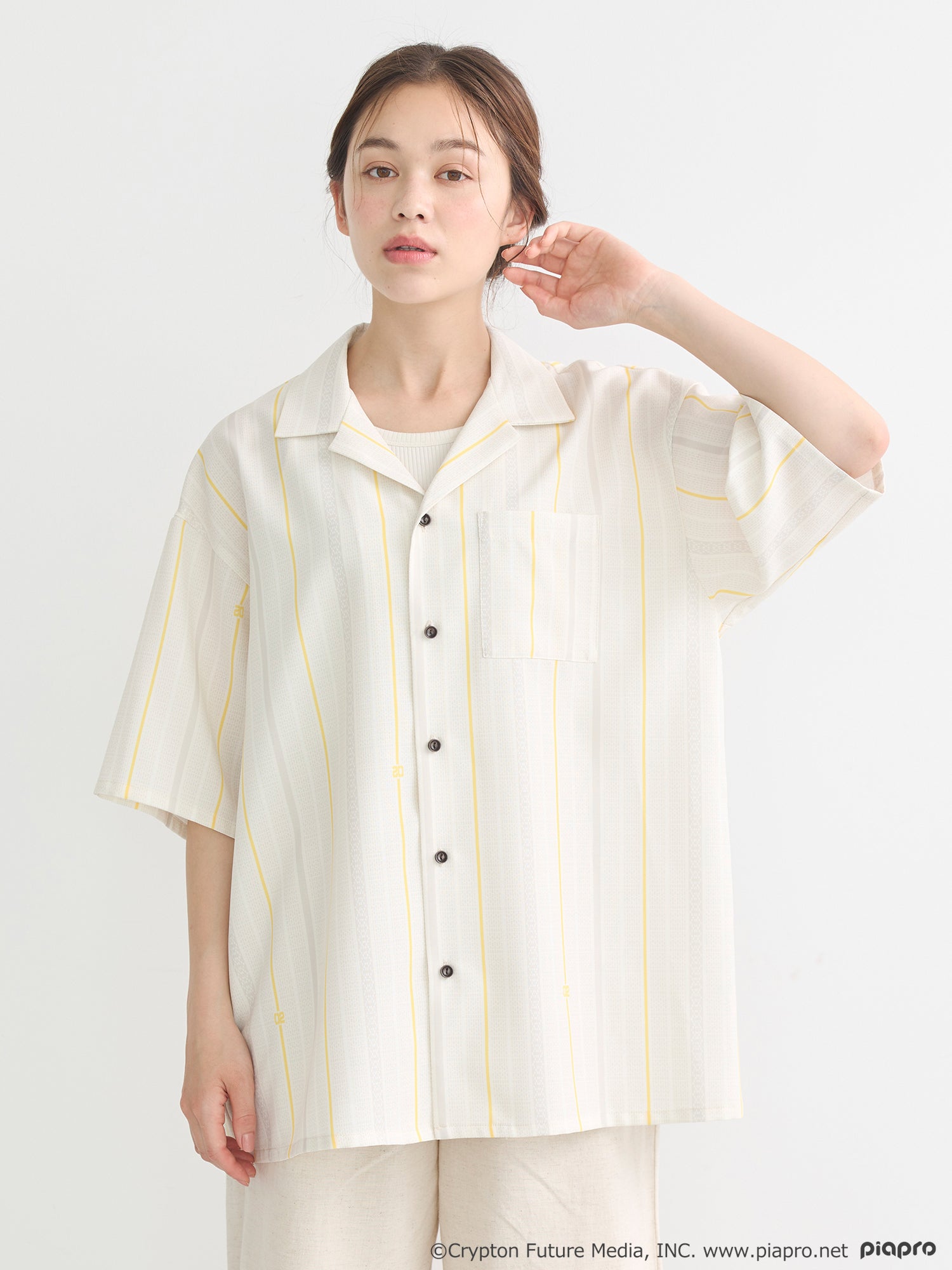 (Goods - Shirt) Kagamine Rin / Len Open Collar Big Shirt [earth music&ecology Japan Label]