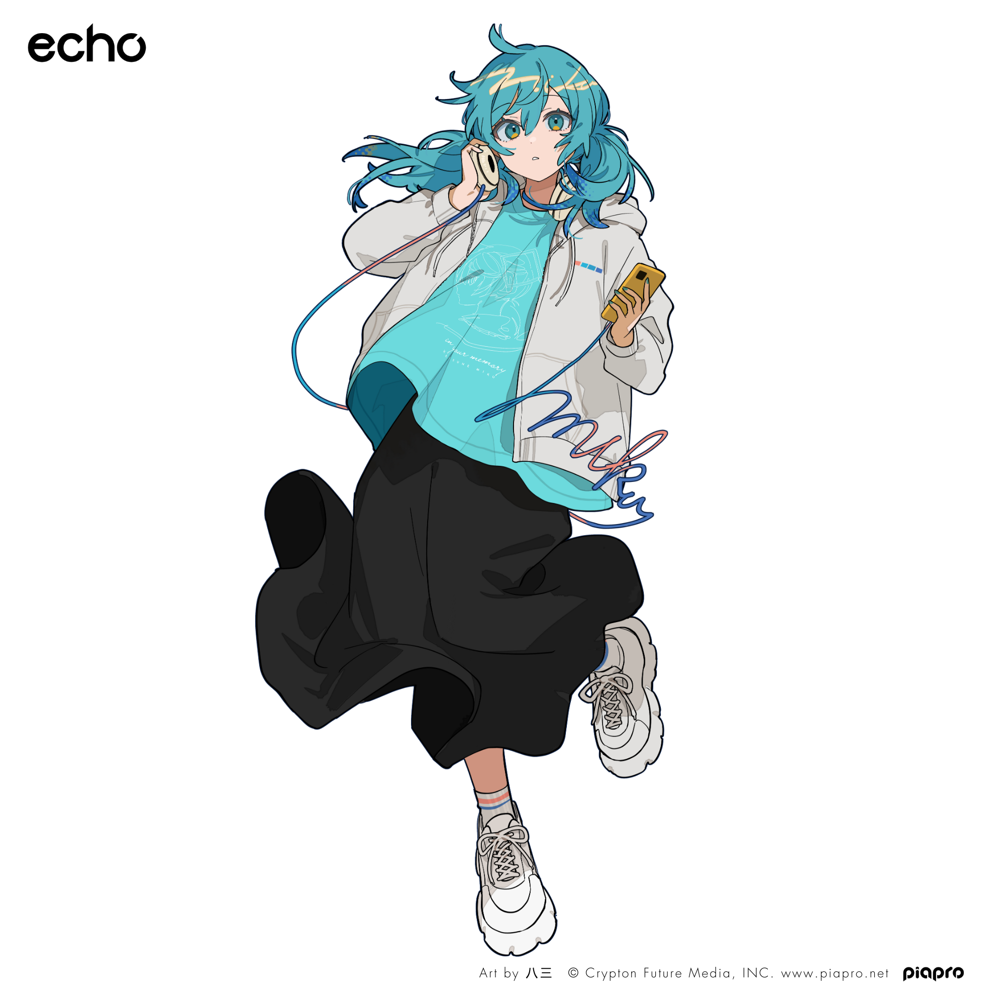 (Goods - Outerwear) Hatsune Miku Zipper Front Hoodie