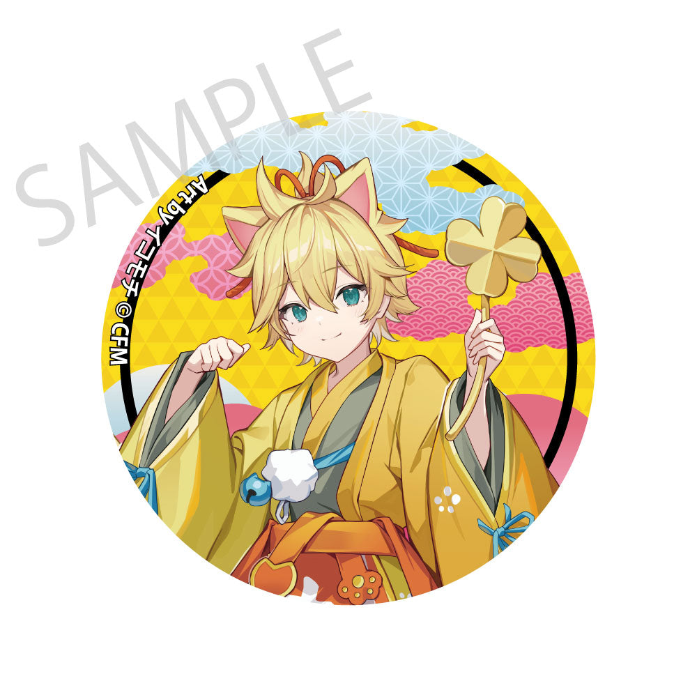 [※Blind](Goods - Badge) Hatsune Miku x Lucky Cat x Midsummer Kumagaya Glimmering Tradable Tin Badges Art by Icomochi - 7 Types [1 Piece]
