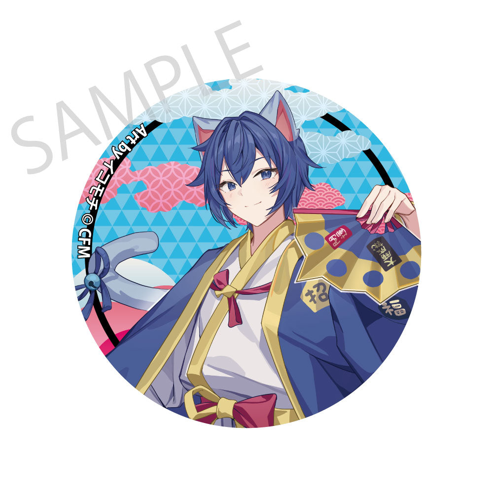 [※Blind](Goods - Badge) Hatsune Miku x Lucky Cat x Midsummer Kumagaya Glimmering Tradable Tin Badges Art by Icomochi - 7 Types [1 Piece]