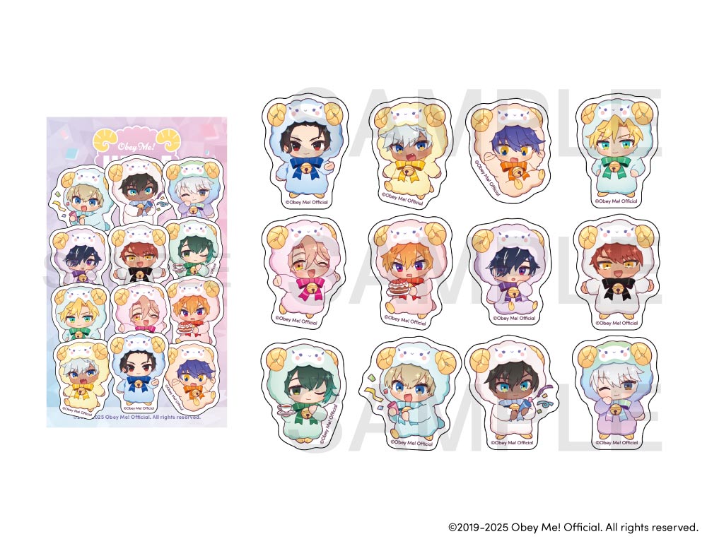 (Goods - Sticker) Obey Me! x CharaDri!! BLANC 2025 Flake Stickers