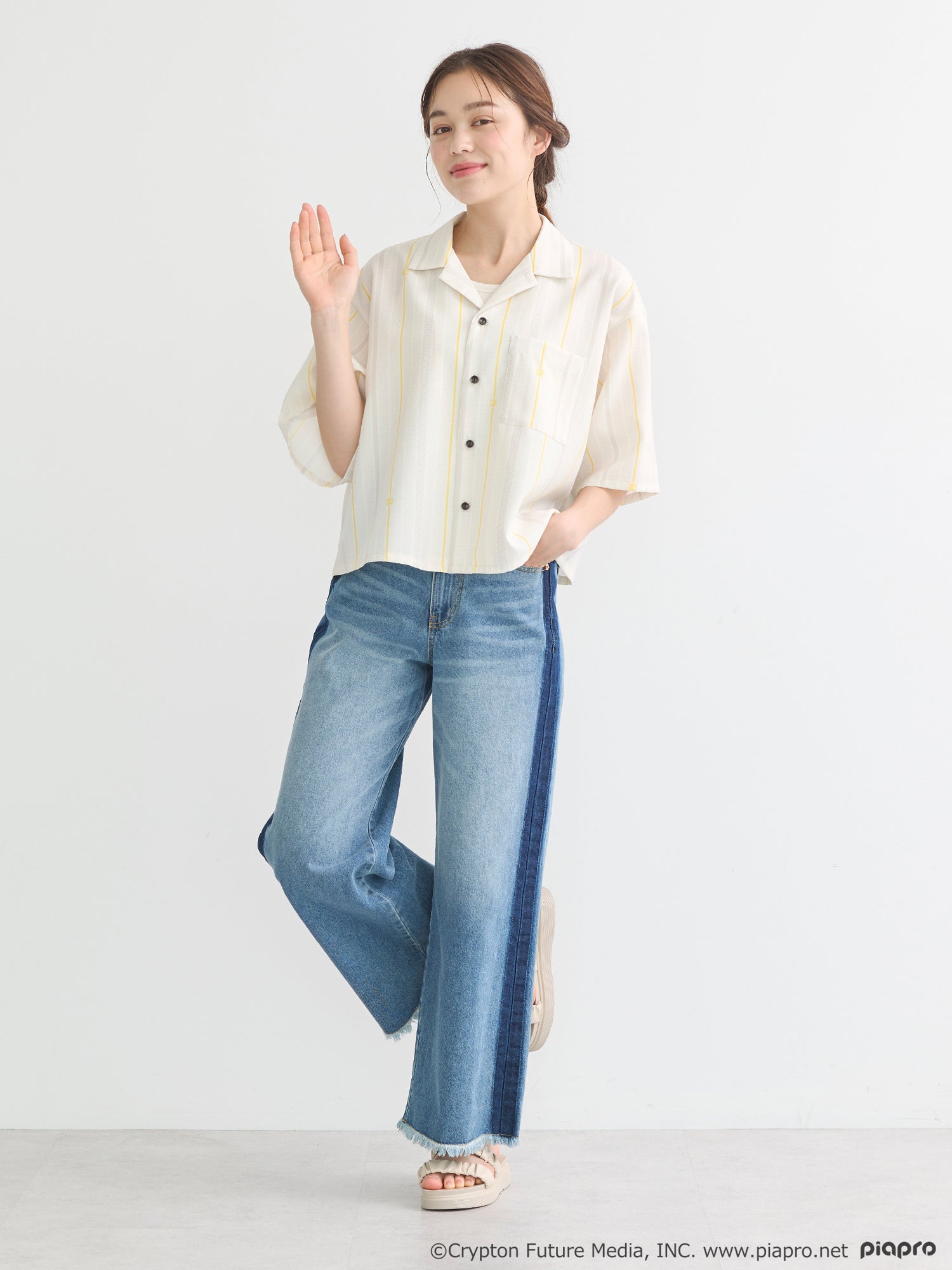 (Goods - Shirt) Kagamine Rin / Len Open Collar Shirt [earth music&ecology Japan Label]
