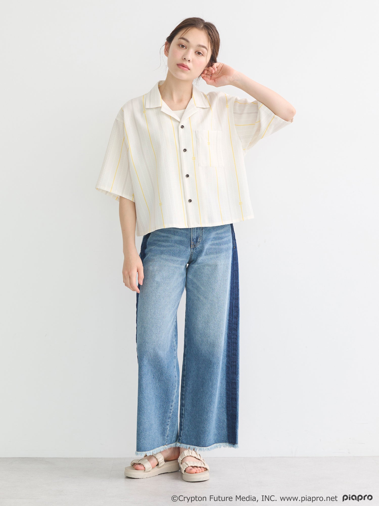 (Goods - Shirt) Kagamine Rin / Len Open Collar Shirt [earth music&ecology Japan Label]