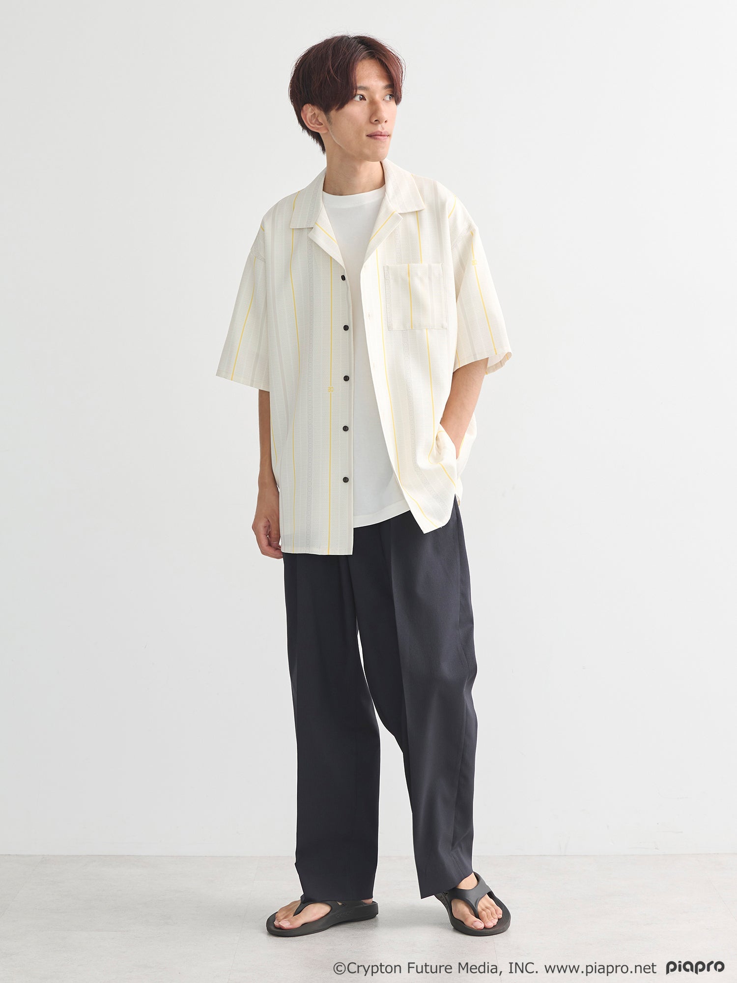 (Goods - Shirt) Kagamine Rin / Len Open Collar Big Shirt [earth music&ecology Japan Label]