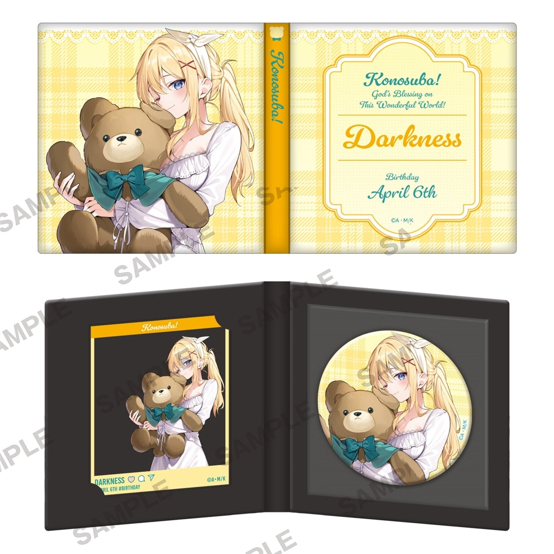 (Goods - Set) KonoSuba: God’s Blessing on This Wonderful World! Birthday Celebration 2026: Newly Drawn Tin Badge & Acrylic Card Set (Darkness)