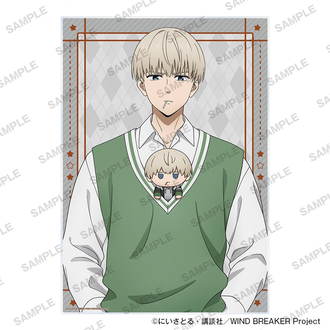 (Goods - Art Board) TV Anime WIND BREAKER Acrylic Board Together with Plushies Ver. - Ren Kaji