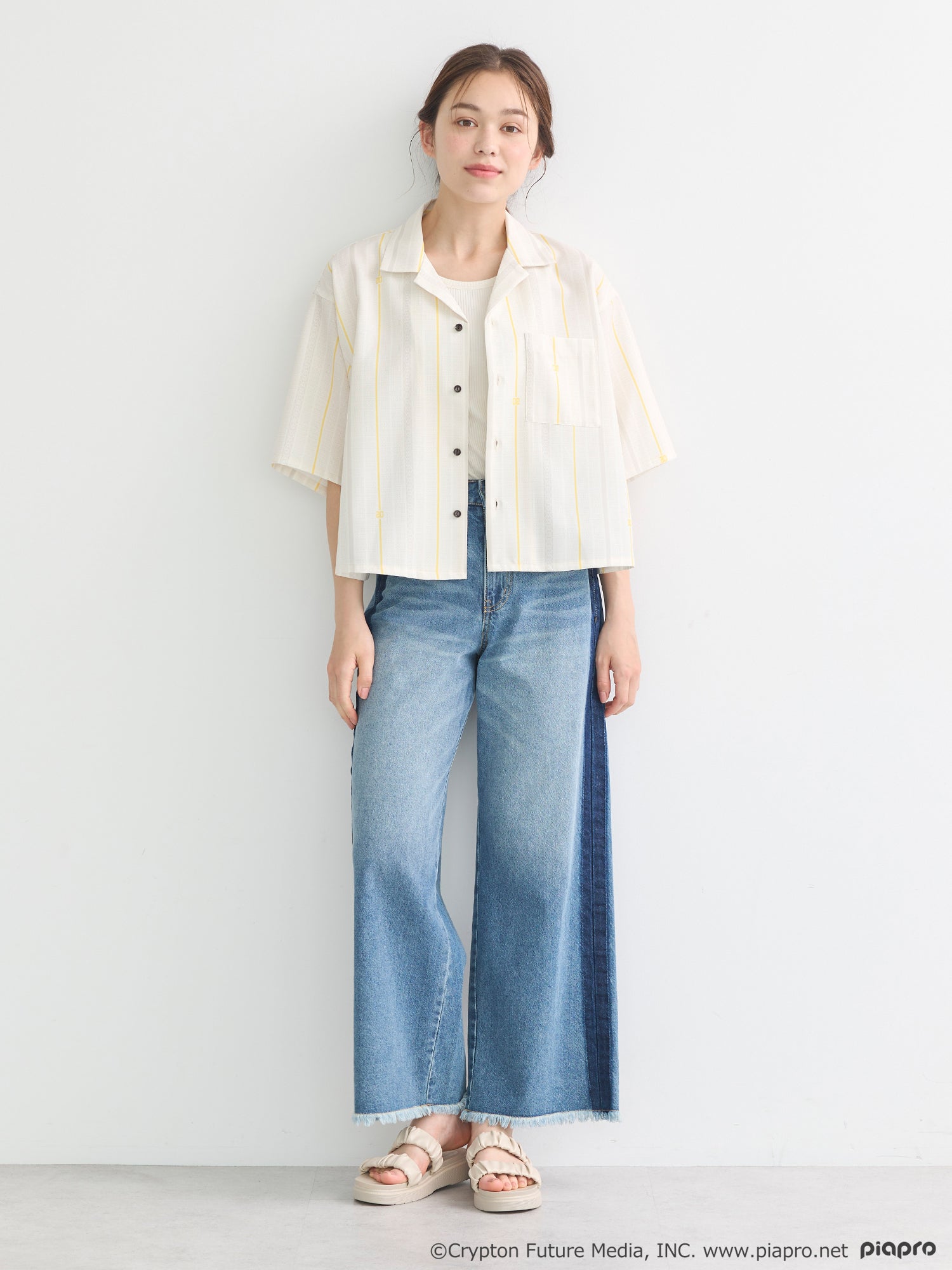 (Goods - Shirt) Kagamine Rin / Len Open Collar Shirt [earth music&ecology Japan Label]